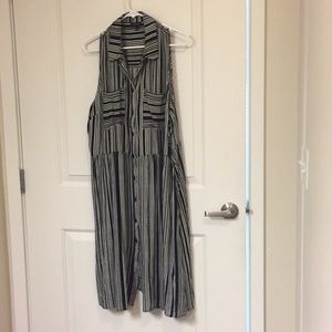 Striped button up dress